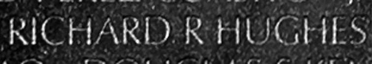 Specialist Four Richard R. Hughes' name inscribed on The Wall